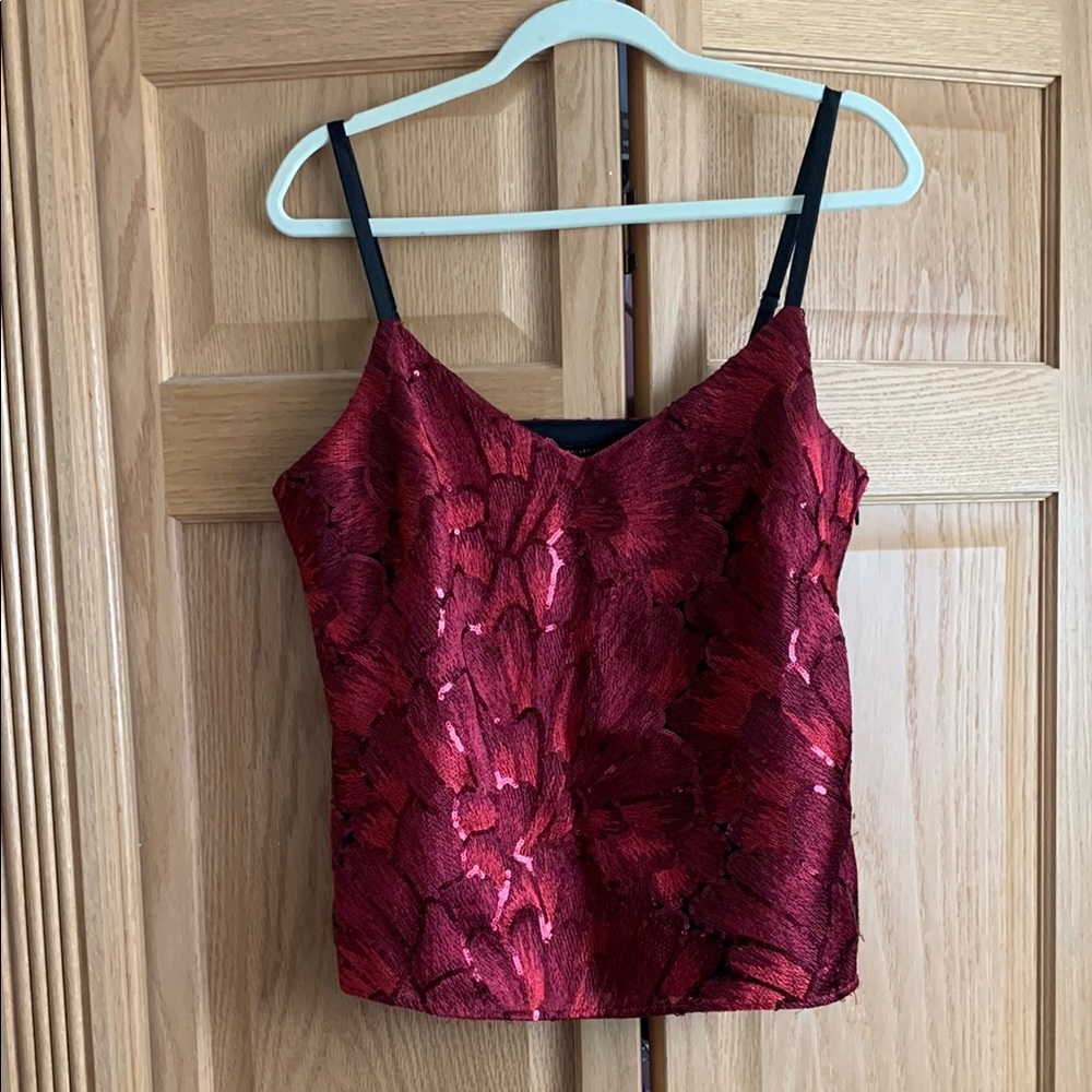 Elegant Red Sleeveless Top